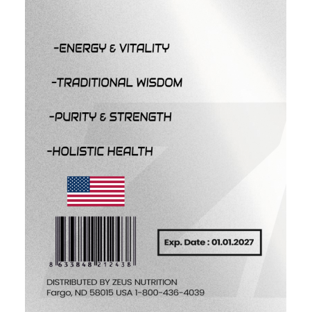 Zeus Nutrition Shilajit Extract Standardized 400 mg 60 Veggie Capsules